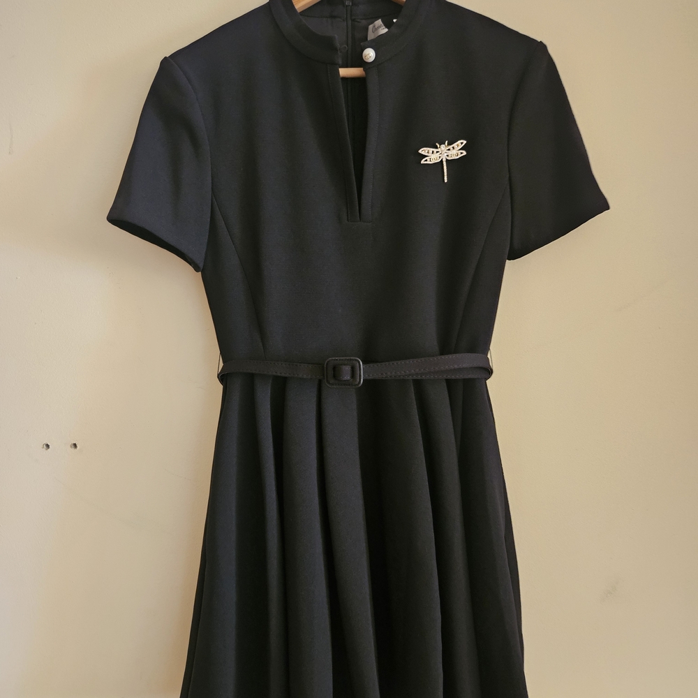 Dior Black Mini Dress with Dragonfly Brooch (Outlet)